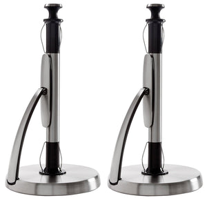 OXO Good Grips SimplyTear Standing Paper Towel Holder, Brushed Stainless Steel (2 Pack)