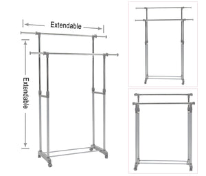 Featured uniware 19011 stainless steel double garment rack durable expandable