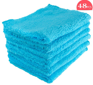 Bestwoohome Coral Fleece Microfiber Cleaning Towel Washing Cloth (48 Pack, Blue)