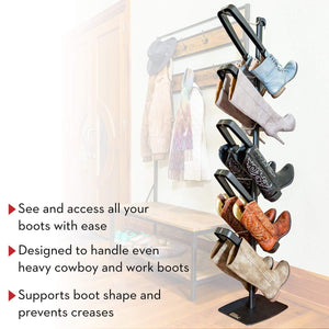 Budget friendly boot butler standing boot rack as seen on rachael ray clean up your floor protect your boots 5 pair stand organizer shaper tree