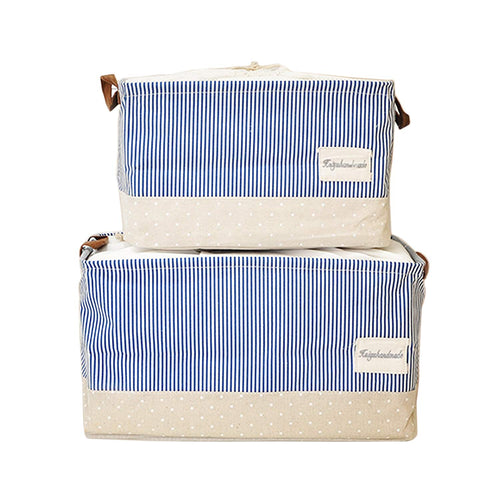Storage BinsÂ Toy Storage Large Canvas Baby Cloth Laundry Storage Baskets Foldable Closet Cube with Handles Set of 2