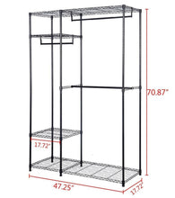 Best seller  s afstar safstar heavy duty clothing garment rack wire shelving closet clothes stand rack double rod wardrobe metal storage rack freestanding cloth armoire organizer 1 pack