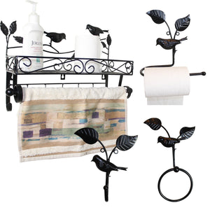 Home Decor Bathroom Black Metal Wire Wall Rack | Nile Corp