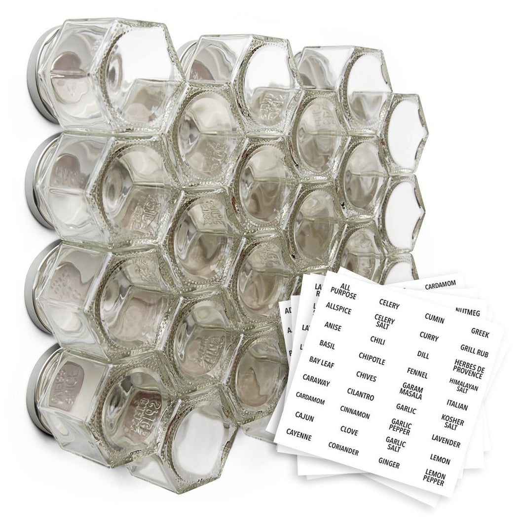 The best gneiss spice large empty magnetic spice jars create a diy hanging spice rack on your fridge includes hexagon glass jars magnetic lids spice labels 24 large jars silver lids
