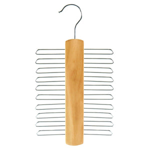 Purchase hangerworld natural wooden 12inch tie rack 20 bar hanging scarf belt accessory hanger organizer