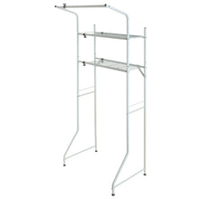 Organize with mygift width adjustable 2 shelf white metal space saver unit utility storage rack