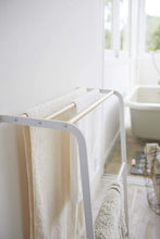 Save on stainless steel wood leaning drying towel rack in white finish