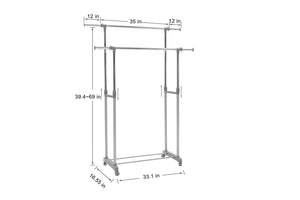 Great uniware 19011 stainless steel double garment rack durable expandable