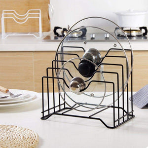 Try agyvvt lid holder pot lid rack storage stainless steel pan pot cover lid rack cookware organizer for cutting boards kitchen knife