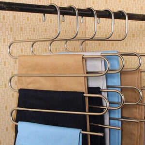 Save eleling 5 layers pants clothes rack s shape multi purpose hangers for trousers tie organizer storage hanger