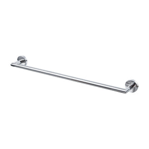 QT Home Decor Single Towel Bar w/Round Base (24 Inches)- Luxurious Modern - Shiny/Polished Finish, Made from Stainless Steel, Water Rust Proof, Wall Mounted, Easy to Install