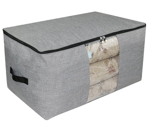 iwill CREATE PRO 91L Jumbo Polyester Storage Organizer Bag, Waterproof Household Containers for Closet, Sheves for Clothes, Sweaters, Comforters, Blankets, Light Grey