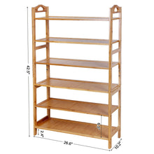 Best seller  songmics bamboo wood shoe rack 6 tier 18 24 pairs entryway standing shoe shelf storage organizer for kitchen living room closet ulbs26n
