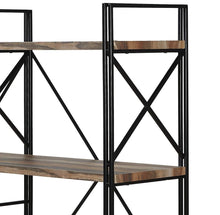 Top homissue 4 shelf industrial double bookcase and book shelves storage rack display stand etagere bookshelf with open 8 shelf retro brown 64 2 inch height