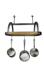 Budget enclume decor oval ceiling pot rack with alder hammered steel