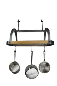 Budget enclume decor oval ceiling pot rack with alder hammered steel