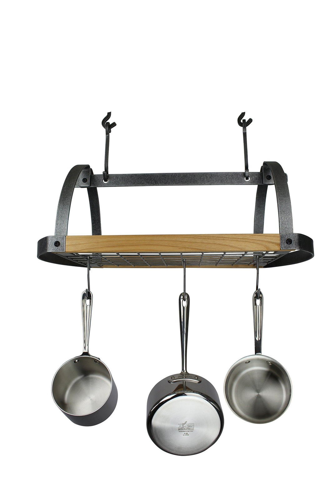 Budget enclume decor oval ceiling pot rack with alder hammered steel