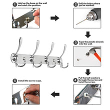 Featured baoef coat hat hook metal robe rail rack towel hanger with flared tri hook colset organizer for home entryway office keys scarf jacket backpack wall mounted silver 2 packs