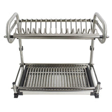 Heavy duty probrico 2 tier stainless steel dish drying dryer rack 590mm23 5 drainer plate bowl storage organizer holder wall mounted distance 560mm22