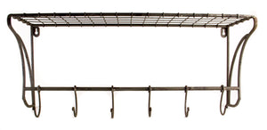 Online shopping rustic wire wall shelf hanging rack with hooks 23x 10x 8