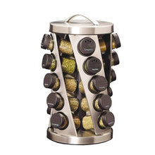 Shop contemporary spice rack stainless steel 20 jars revolving rack for easy access spices included plus free 5 years of refills filled in usa