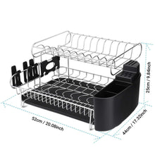Best alvorog 2 tier dish drying rack large capacity dish holder rack microfiber mat included fully customizable kitchen organizer with removable drainboard cutlery cup holder
