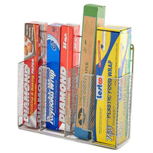 Shop ezoware silver finish wall door mount kitchen wrap organizer silver rack for food storage bags aluminum foil wax paper sandwich bags plastic wrap