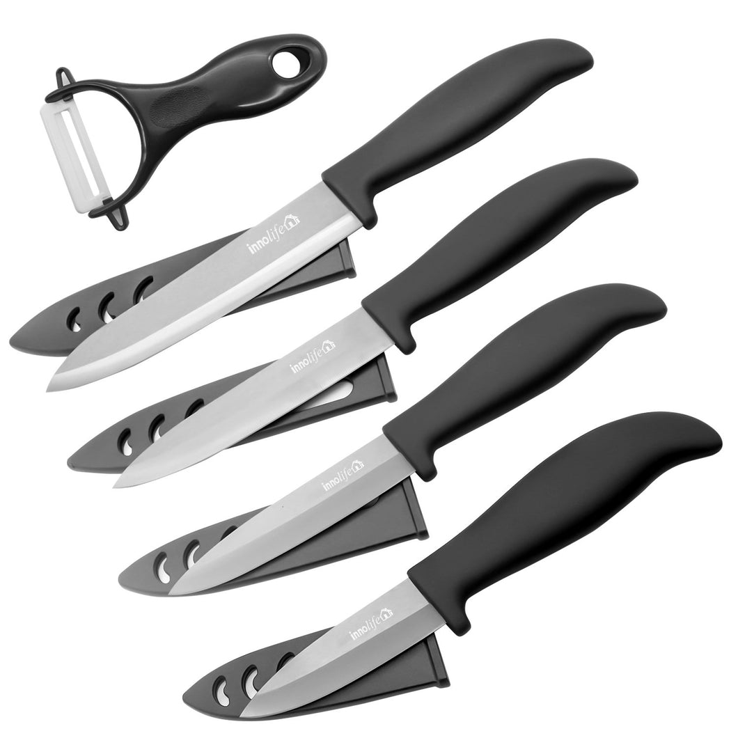 InnoLife Ceramic Kitchen Knife Set With Sheath - 6