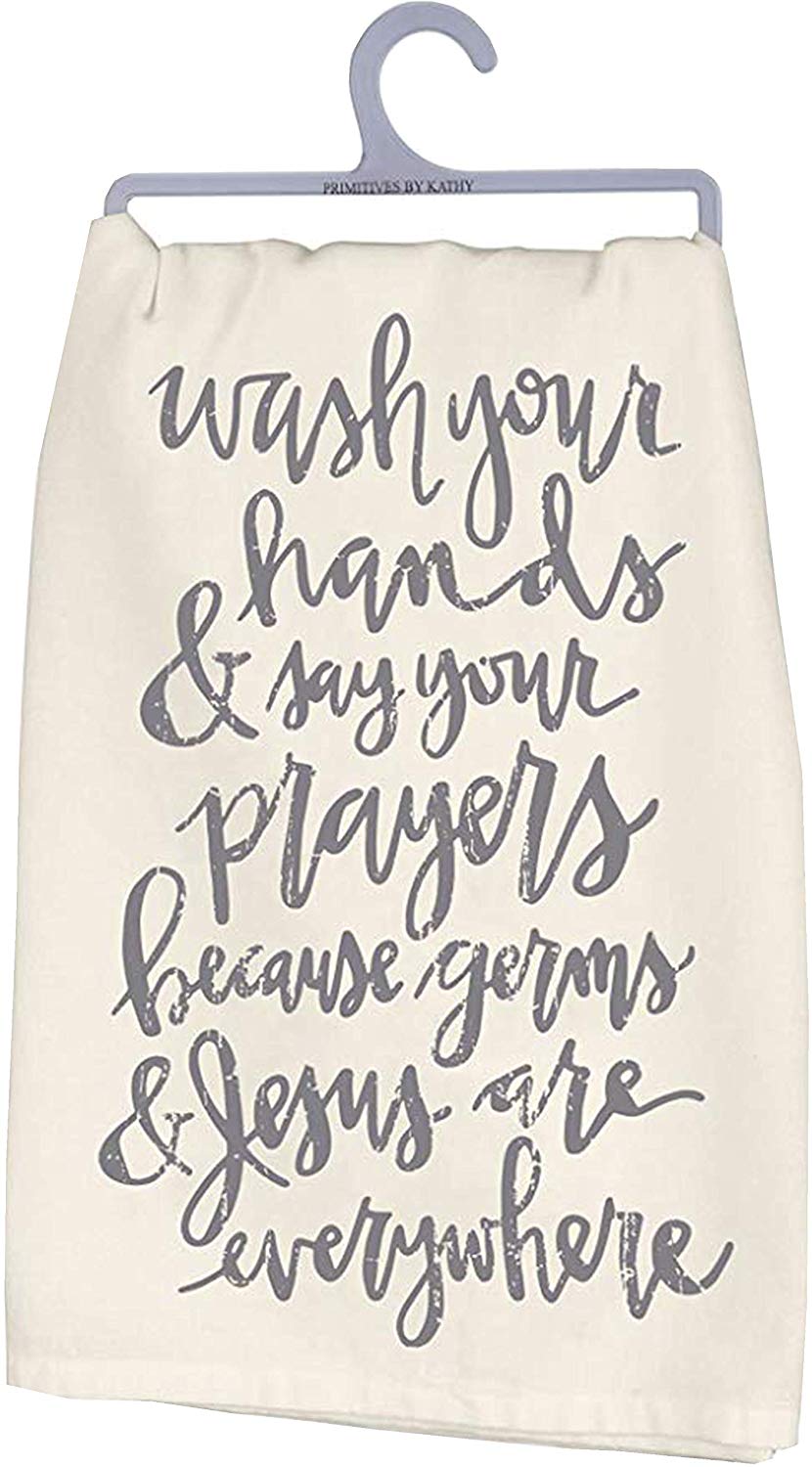 Primitives by Kathy Cotton Dish Towel - Wash Your Hands