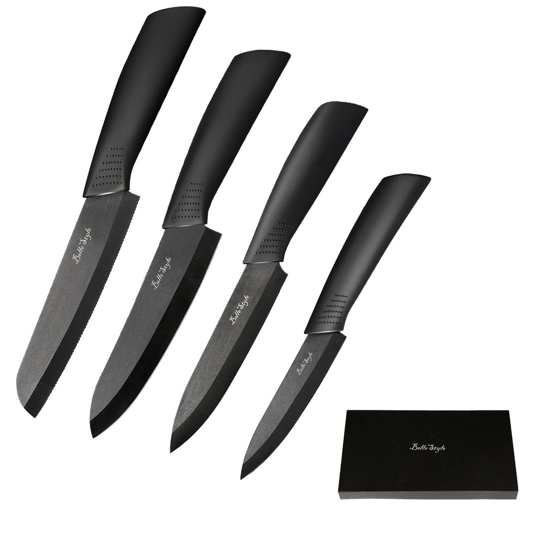 Ceramic Knife Set, BELLESTYLE Rust Proof and Stain Resistant Professional Knife and Peeler Utensils(Include 6