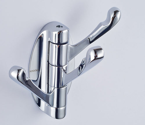 Xogolo SOLID METAL Swivel Hook Heavy Duty Folding Swing Arm Triple Coat Hook with Multi Three Foldable Arms Towel/Clothes Hanger for Bathroom Kitchen Garage Wall Mount Polished Chrome by XOGOLO