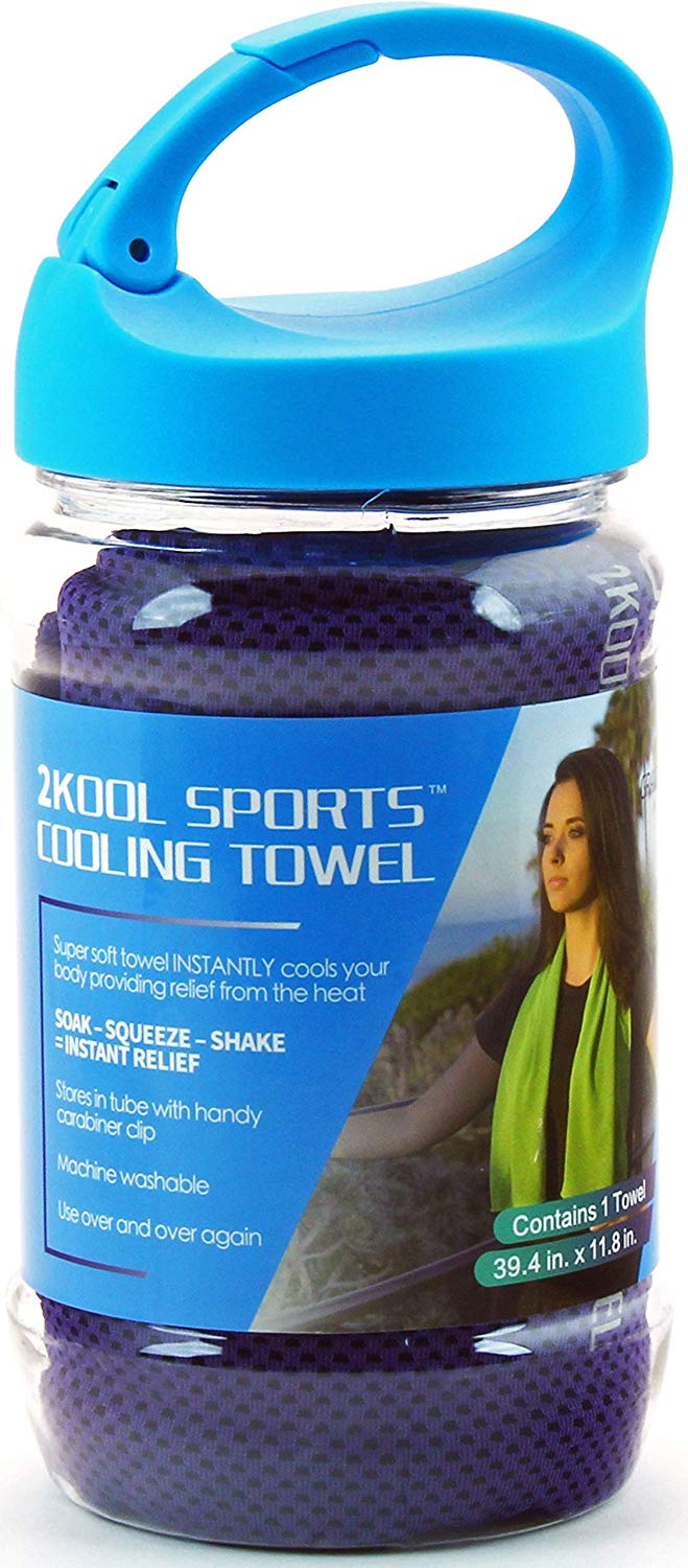 2Kool Sports Cooling Towel - Hyper-Evaporative Material Provides Instant Relief
