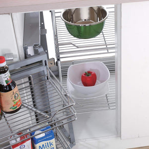 Storage organizer 34 6x21 3x8 3 in under cabinet pull out chrome 4 tier wire basket organizer cabinet dish rack shelves bowl utensils holder full pullout set gray bottom