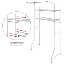 Products mygift width adjustable 2 shelf white metal space saver unit utility storage rack