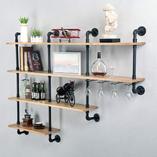 Discover mbqq 4 tiers 63inch industrial pipe shelving rustic wooden metal floating shelves home decor shelves wall mount with wine rack decorative accent wall book shelf for kitchen or office organizer black