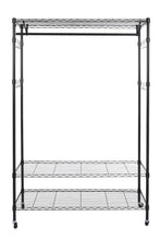 Order now homdox 3 tiers big size heavy duty wire shelving unit garment rack with hanger bar wheels 2 pair side hooks black