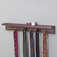 Buy now erik aleksi interiors solid mahogany tie and belt rack with top shelf for accessories
