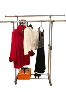 Exclusive uniware 19011 stainless steel double garment rack durable expandable