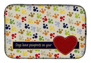 Caroline's Treasures SB3054DDM""Dogs Leave Pawprints On Your Heart" Dish Drying Mat, 14" x 21", Multicolor