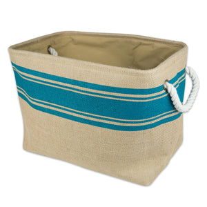 DII Printed Polyester, Collapsible and Convenient Storage Bin To Organize Office, Bedroom, Closet, Kid's Toys, & Laundry - Medium Rectangle, Teal