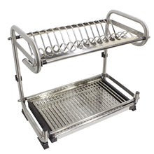 Kitchen probrico 2 tier stainless steel dish drying dryer rack 590mm23 5 drainer plate bowl storage organizer holder wall mounted distance 560mm22