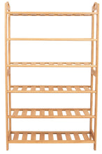 Explore birdrock home free standing bamboo shoe rack with handles 6 tier wood closets and entryway organizer fits 18 pairs of shoes