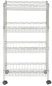 Organize with happimess grove 4 shelf 47 basket rack casters chrome silver