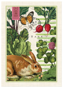 Michel Design Works Garden Bunny Cotton Kitchen Towel, Multicolor