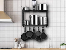 Latest sparkworks 2 tiered wall mounted pot rack