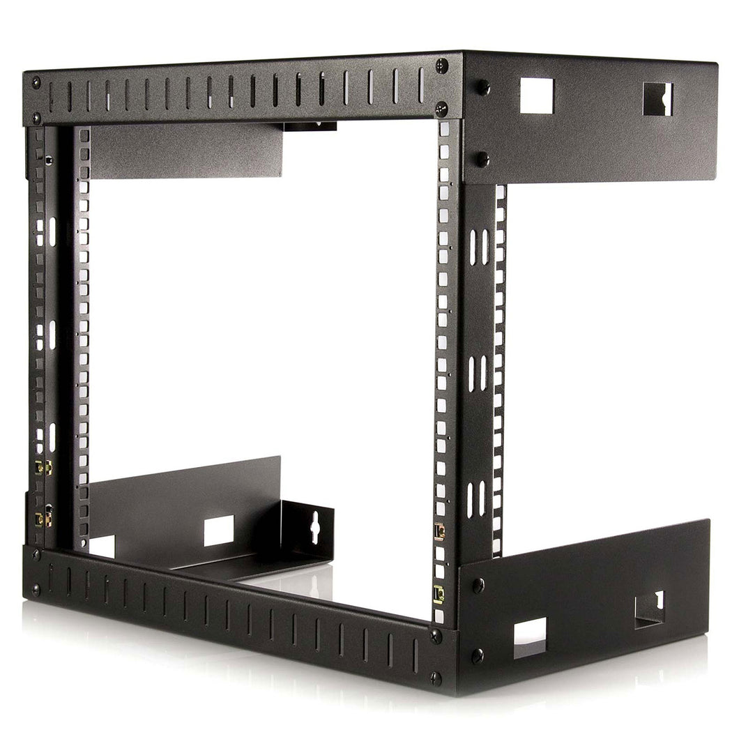Shop startech com 8u wall mount patch panel rack 12 inch deep wall mount network rack shelf fixed open frame rack rk812wallo