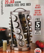 Shop for contemporary spice rack stainless steel 20 jars revolving rack for easy access spices included plus free 5 years of refills filled in usa