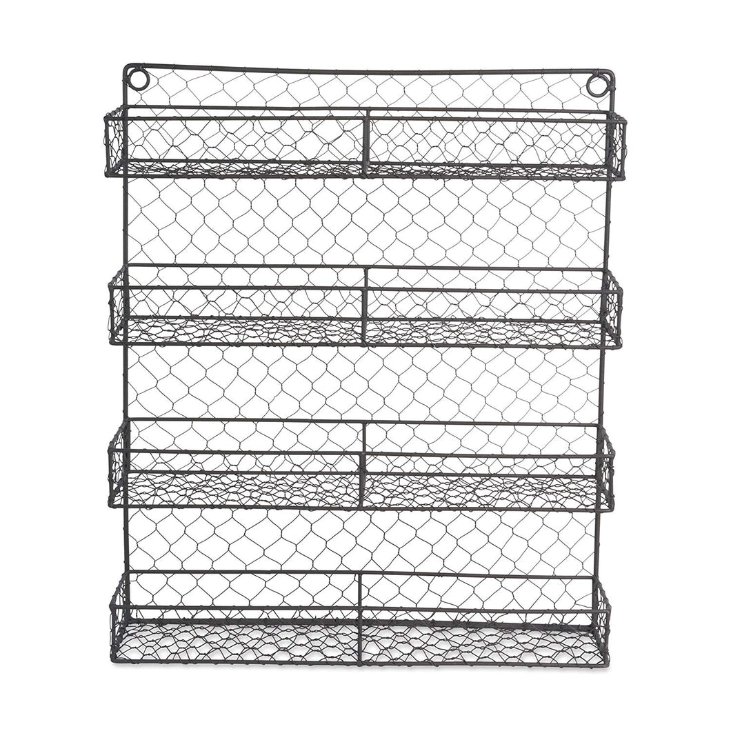 DII Z01920 Farmhouse Vintage Metal Chicken Wire Spice Rack Organizer for Kitchen Wall, Pantry Or Cabinet, Antique Finish, Large17