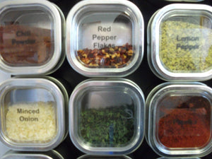 Products petite culinarian ii 12 x 18 magnetic spice rack 24 spice tins choose color choose spice tin size 6 oz brushed stainless steel