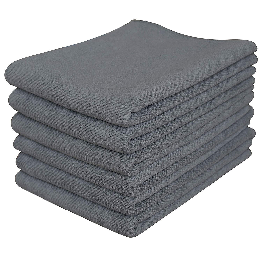 Gryeer Microfiber Kitchen Towels - Highly Absorbent, Soft and Lint Free Dish Towels, 26x18 Inch, Pack of 6, Green